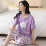 LALIQUE  FLOWER  NIGHT DRESS FLOWER PRINTED IN COTTON FABRIC