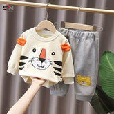 White lion Printed Kids Winter Track Suit Fabric Fleece