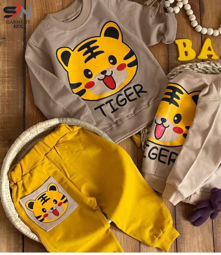 green tiger printed winter kids track suit fabric flees